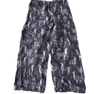 Lama Purple & Gray Flannel Pajamas - Size Small 6/7